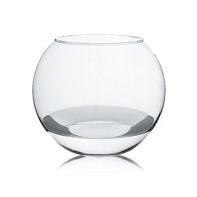 Aquarium boule vase en verre - Diamètre 23.9 x Hauteur 20 cm.