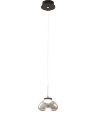 Arabella - Suspension Simple De Fabas Luce - Led 8W - Plafonnier Diamètre 14Cm Fumé