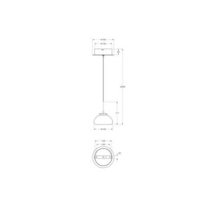 Arabella - Suspension Simple De Fabas Luce - Led 8W - Plafonnier Diamètre 14Cm Fumé