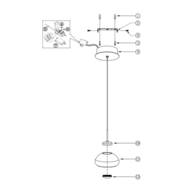 Arabella - Suspension Simple De Fabas Luce - Led 8W - Plafonnier Diamètre 14Cm Fumé