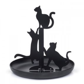 Arbre à bijoux Chats noir en Métal - Kikkerland