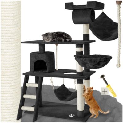 Arbre à chat 141 cm avec griffoir et plateforme d'escalade noir