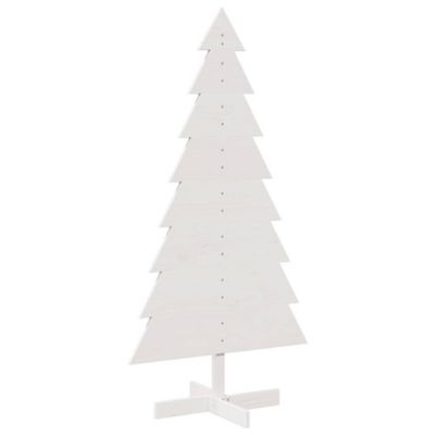 Arbre de Noël en bois pour décoration blanc 150 cm pin massif vidaXL