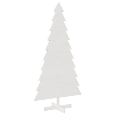 Arbre de Noël en bois pour décoration blanc 180 cm pin massif vidaXL