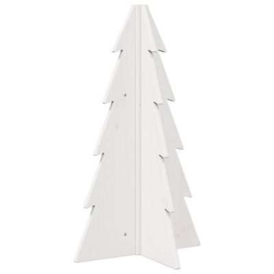 Arbre de Noël en bois pour décoration blanc 69,5 cm pin massif vidaXL