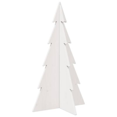 Arbre de Noël en bois pour décoration blanc 80 cm pin massif vidaXL
