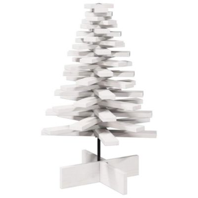 Arbre de Noël en bois pour décoration blanc 80 cm pin massif vidaXL