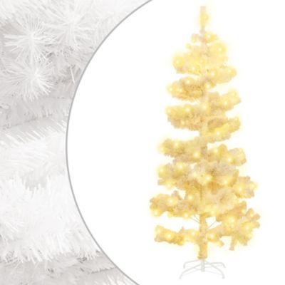 Arbre de Noël hélicoïdal pré-éclairé et support blanc 180cm PVC vidaXL