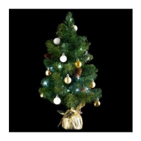 Arbre de Noël lumineux Sapin artificiel avec décoration et guirlande lumineuse H 50 cm