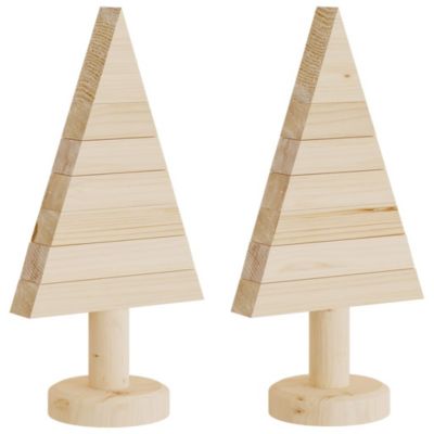 Arbres de Noël en bois pour décoration 2 pcs 30 cm pin massif vidaXL
