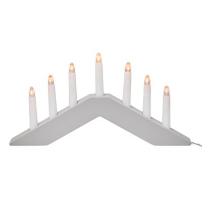 Bougie En Bois Tinsel Time Arche De Fenêtre - 7 Lumières LED - Blanc - Neuve