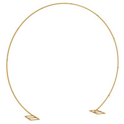 Arche décorative - arche de mariage - arche de ballon - dim. 280L x 60l x 258H cm - acier doré