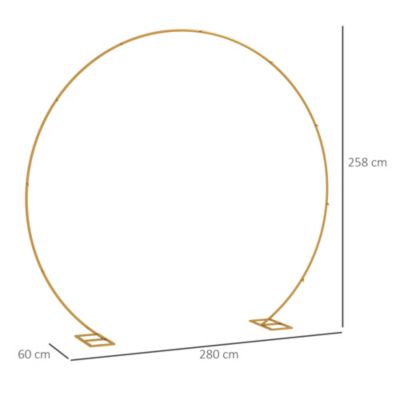 Arche à Ballons Métal Doré 2,5m - Pour Mariage, Anniversaire, Noël | DIY Déco