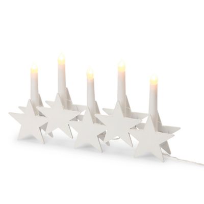 Arche de bougie veilleuse LED 5 étoiles blanc