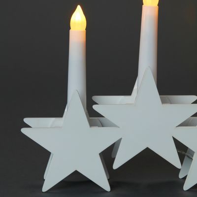 Arche de bougie veilleuse LED 5 étoiles blanc