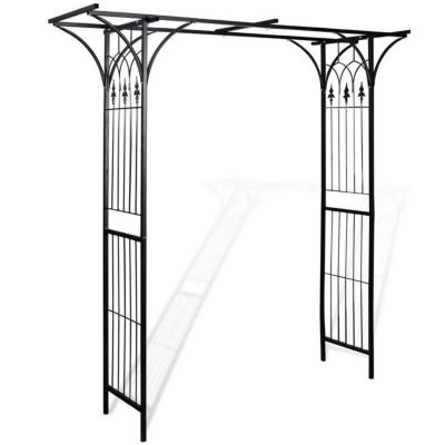 Arche de jardin en métal noir VIDAXL - 200 x 52 x 204 cm