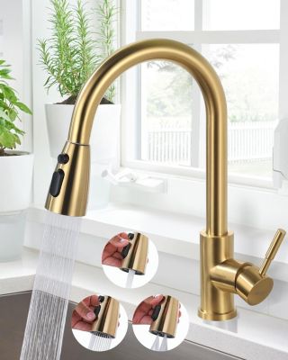ARCORA Robinet de Cuisine Extractible Haute Pression, Robinet Pivotant  avec Douchette Extractible, Cartouche Céramique Anti-F