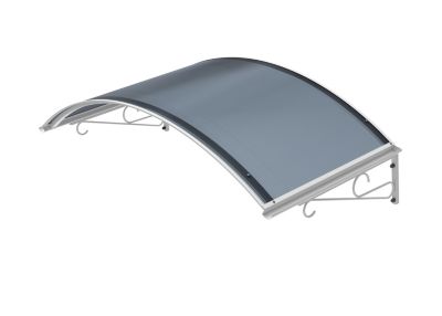 ARCTOM Auvent Ala 140x80, couleur blanc RAL9016, plaque anthracite