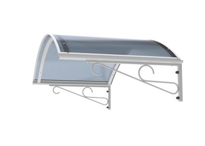 ARCTOM Auvent Ala 140x80, couleur blanc RAL9016, plaque anthracite