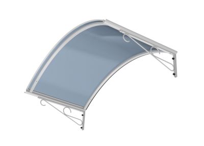 ARCTOM Auvent Ala 140x80, couleur blanc RAL9016, plaque anthracite