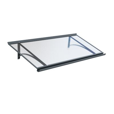 ARCTOM Auvent Saba 120x54, couleur anthracite RAL7016, plaque en PMMA ...