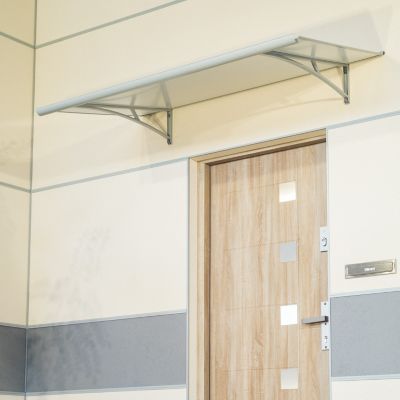ARCTOM Auvent Vilgo 150x83,5, couleur silver RAL9006, panneau sandwich AL PE AL
