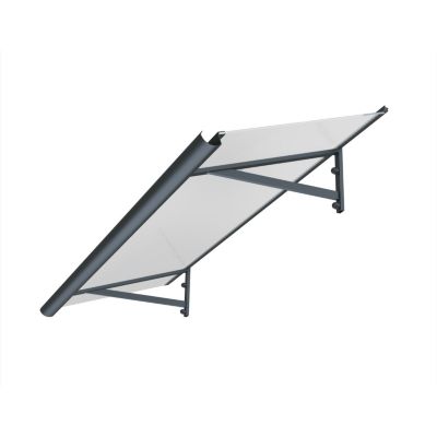 Arctom marquise auvent de porte ALU anthracite Loft 140x45, plaque acrylique claire.