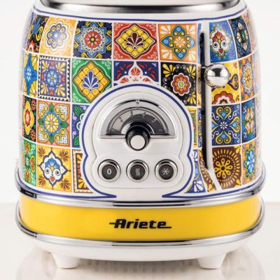 ARIETE Grille-pain Vintage Positano 2 fentes 810W Design Rétro