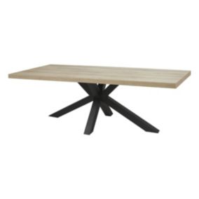 ARIZONA - Table 230cm Aspect Bois Arizona Oak Piètement Etoile Métal Noir