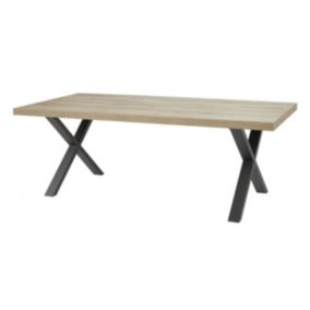 ARIZONA - Table 230cm Aspect Bois Arizona Oak Piètement X Métal Noir