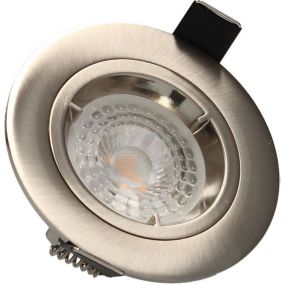 Arlux Lighting Lot 3 Spots acier encastrables Fixes SAPHYR GU10 5W 380lm Blanc Neutre