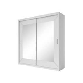 Armoire 180cm avec miroirs et portes coulissantes. Collection ROMEO. Coloris blanc