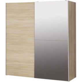 Armoire 2 portes coulissantes avec miroir - chêne sonoma - 170,3 x 61,2 x 190,5 cm - ULOS