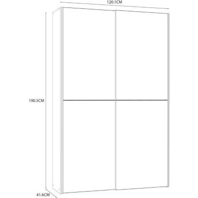 Armoire 2 portes coulissantes multifonction - Blanc mat - L120 x P41,6 x H190,5 cm - OZZULA