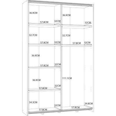 Armoire 2 portes coulissantes multifonction - Blanc mat - L120 x P41,6 x H190,5 cm - OZZULA