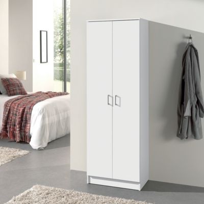 Armoire 2 portes STAN  Blanc mat  H180 cm