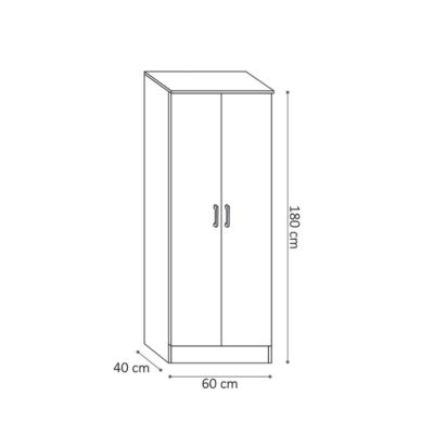 Armoire 2 portes STAN  Blanc mat  H180 cm