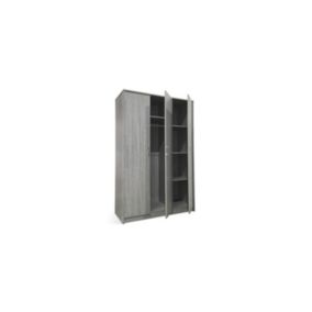 Armoire 3 portes coloris chêne collection REY. Garde Robe idéal pour votre entrée ou votre buanderie