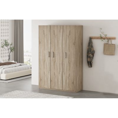 Armoire 3 portes TOM  Chene sonoma  Grand espace de rangement
