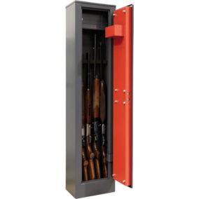 Armoire à 5 Fusils en Acier avec Coffre Intérieur Coffre-fort pour Armes à Feu