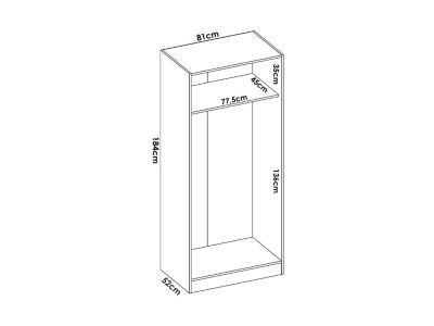 Armoire 5 portes et 3 tiroirs - L202 cm - Blanc - LISTOWEL