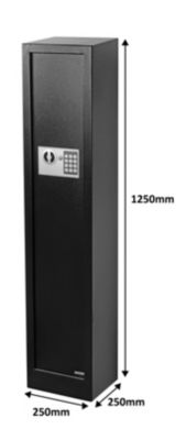 Armoire à fusils serrure électronique Smith & Locke – 3 armes, acier noir – 60 L – l.25 x H.125 x P.25 cm