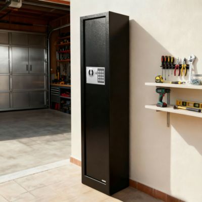 Armoire à fusils serrure électronique Smith & Locke – 3 armes, acier noir – 60 L – l.25 x H.125 x P.25 cm