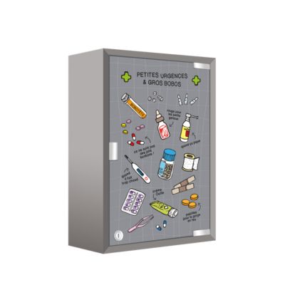Armoire à pharmacie L. 30 x H.45 x P.15 gris