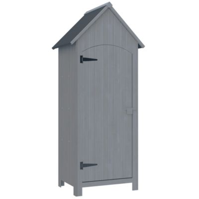 Armoire abri de jardin remise pour outils 3 étagères porte loquet toit pente bitumé dim. 77L x 54l x 179H cm bois sapin