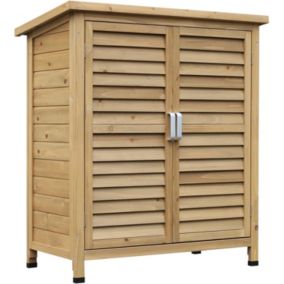 Armoire Abri de Jardin Terrasse - Remise Outils sur Pied - Toit bitumé -  dim. 87L x 46l x 96H cm étagère - Portes persiennes