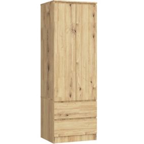 Armoire AKORD S60 Chêne Artisan 60 cm 2 portes 2 tiroirs 1 étagère 60x51x180 cm