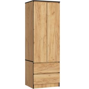 Armoire AKORD S60 Chêne Craft 60 cm 2 portes 2 tiroirs 1 étagère 60x51x180 cm