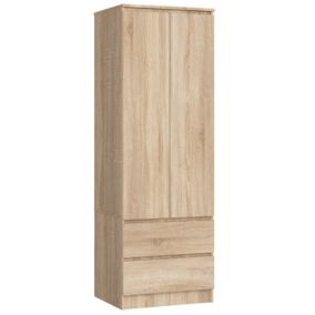 Armoire AKORD S60 Chêne Sonoma 60 cm 2 portes 2 tiroirs façade Chêne Sonoma 1 étagère 60x51x180 cm