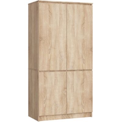 Armoire AKORD S90 Chêne Sonoma 90 cm 4 portes façade Chêne Sonoma 4 étagères 90x51x180 cm
